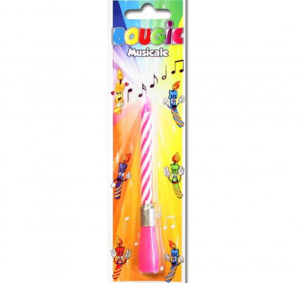 Anniversaire, bougies, musicale, rose