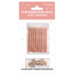 Anniversaire, bougies, pailletées, rose gold