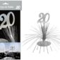 Anniversaire, centre de table, argent, 20