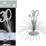 Anniversaire, centre de table, argent, 30