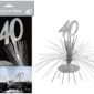 Anniversaire, centre de table, argent, 40