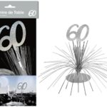 Anniversaire, centre de table, argent, 60