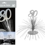 Anniversaire, centre de table, argent, 80