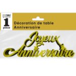 Anniversaire, décoration de table, or