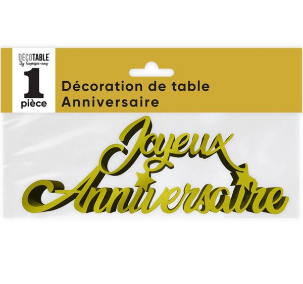 Anniversaire, décoration de table, or