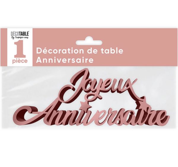 Anniversaire, décoration de table, rose gold