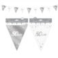 Anniversaire, guirlande, fanion, argent, 80
