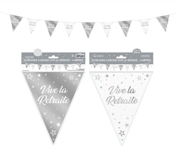 Humoristique, fanion, vive la retraite, argent