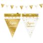 Anniversaire, guirlande, fanion, or, joyeux anniversaire