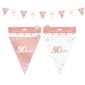 Anniversaire, guirlande, fanion, rose gold, 80