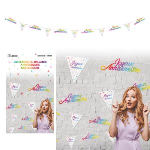 Anniversaire, guirlande fil, multi