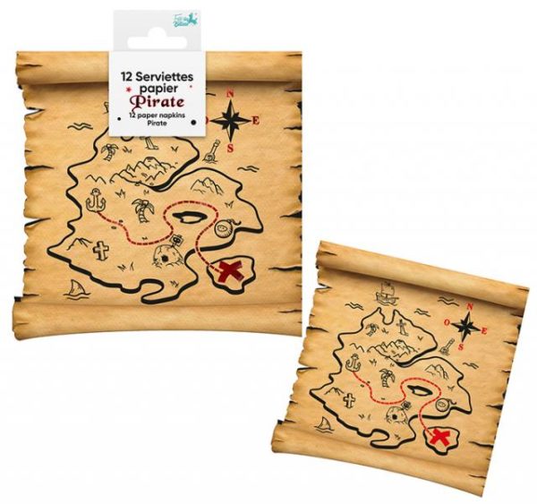 Anniversaire, serviettes, pirates