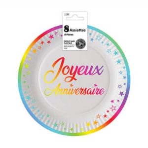 Anniversaire adulte, assiettes, multi