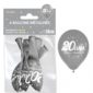 Anniversaire adulte, ballons, argent, 20 ans
