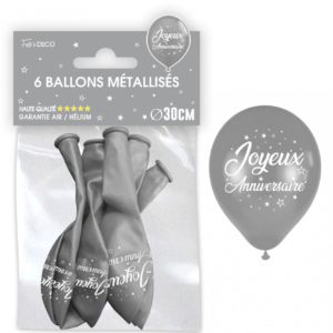 Anniversaire adulte, ballons, argent