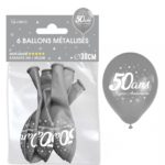 Anniversaire adulte, ballons, argent, 50 ans