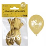 Anniversaire adulte, ballons, or, 18 ans