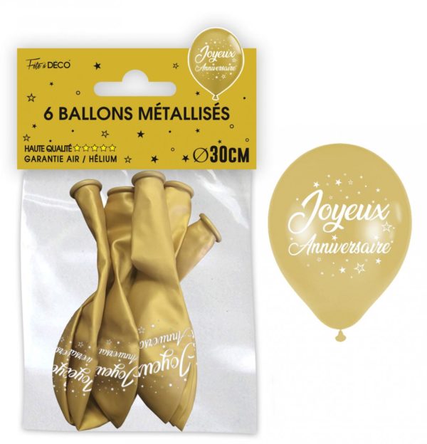 Anniversaire adulte, ballons, or
