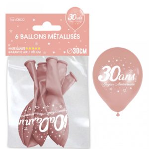 Anniversaire adulte, ballons, rose gold, 30 ans