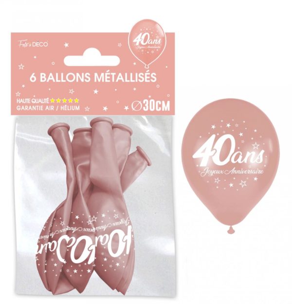 Anniversaire adulte, ballons, rose gold, 40 ans