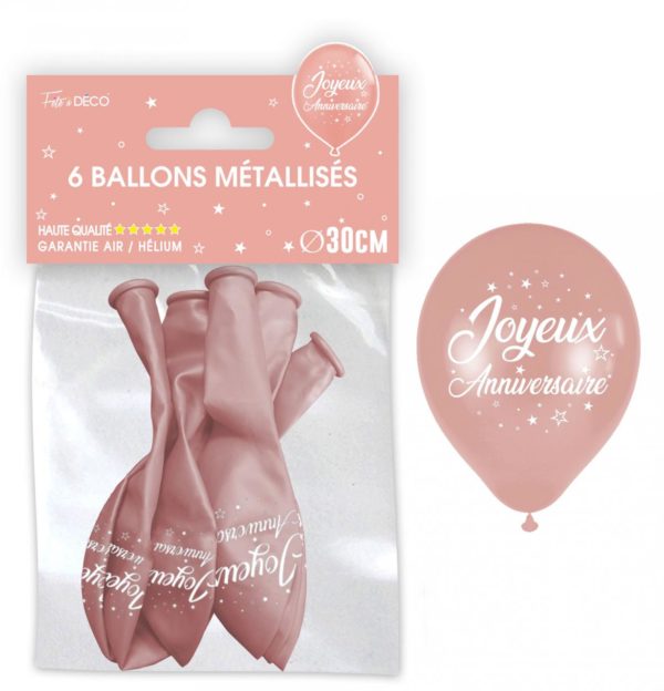 Anniversaire adulte, ballons, rose gold