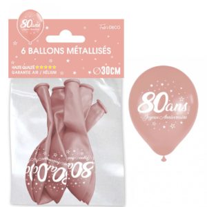 Anniversaire adulte, ballons, rose gold, 80 ans