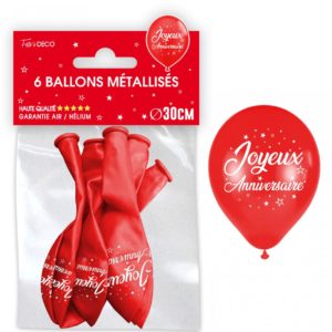 Anniversaire adulte, ballons, rouge