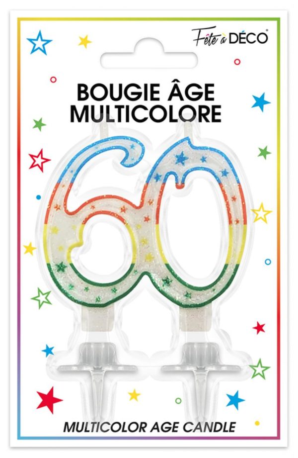 Anniversaire adulte, bougies, 60 ans
