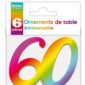 Anniversaire adulte, ornement de table, multicouleurs, 60