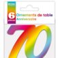 Anniversaire adulte, ornement de table, multicouleurs, 70