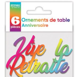 Anniversaire adulte, ornement de table, vive la retraite