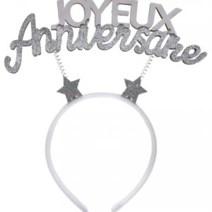 Anniversaire adulte, serre tête, argent