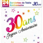 Anniversaire adulte, serviettes, 30 ans