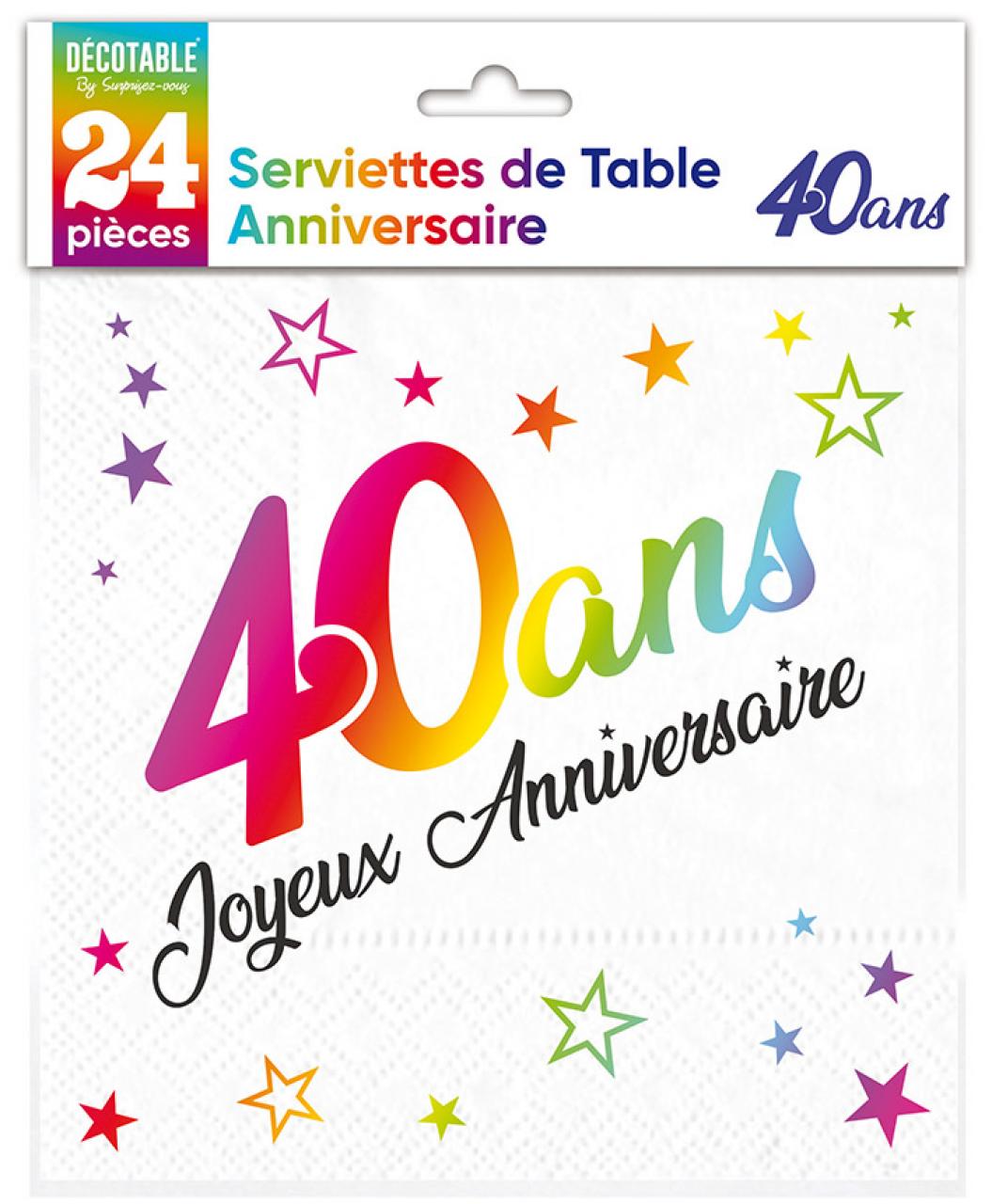 Lot de 4 serviettes de table Preppy Riviera 40x40 cm