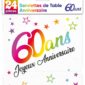 Anniversaire adulte, serviettes, 60 ans