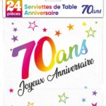Anniversaire adulte, serviettes, 70 ans
