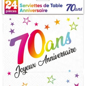 Anniversaire adulte, serviettes, 70 ans