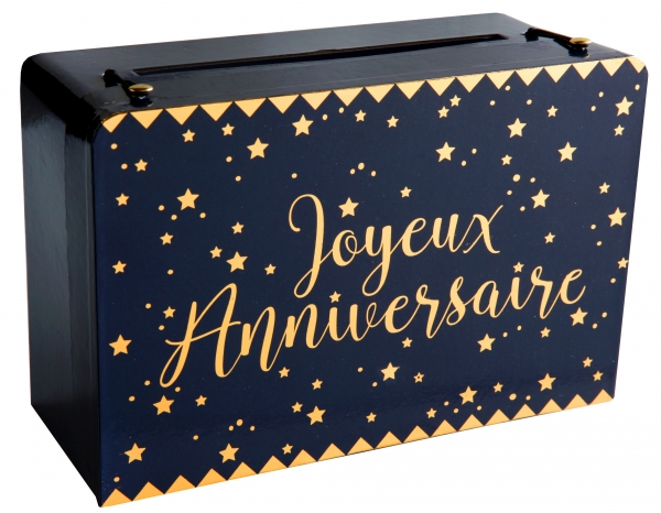 Anniversaire adulte, tirelire, bleu