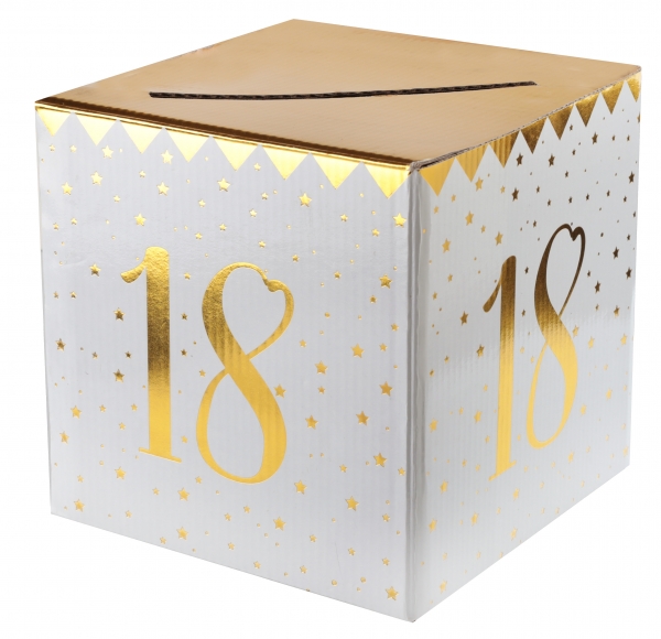 Anniversaire adulte, tirelire, or, 18