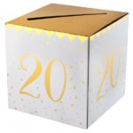 Anniversaire adulte, tirelire, or, 20