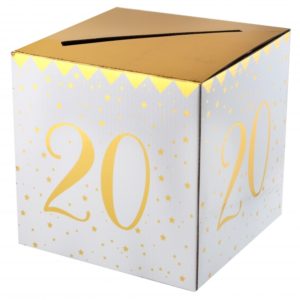 Anniversaire adulte, tirelire, or, 20