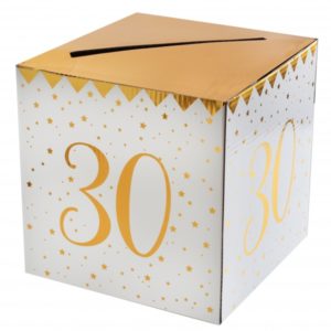 Anniversaire adulte, tirelire, or, 30