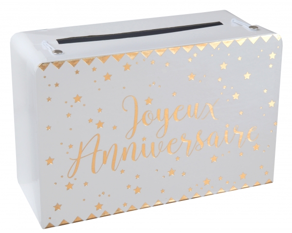 Anniversaire adulte, tirelire, or
