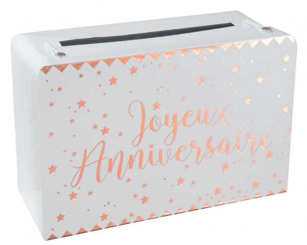 Anniversaire adulte, tirelire, rose gold