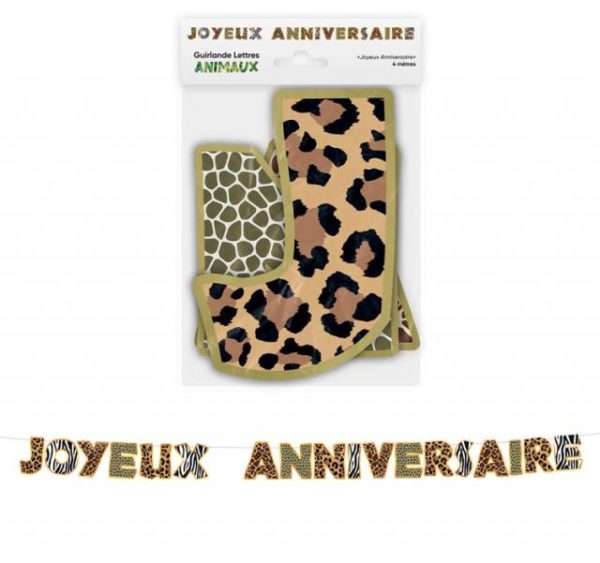 Anniversaire enfant, guirlande, lettres, animaux