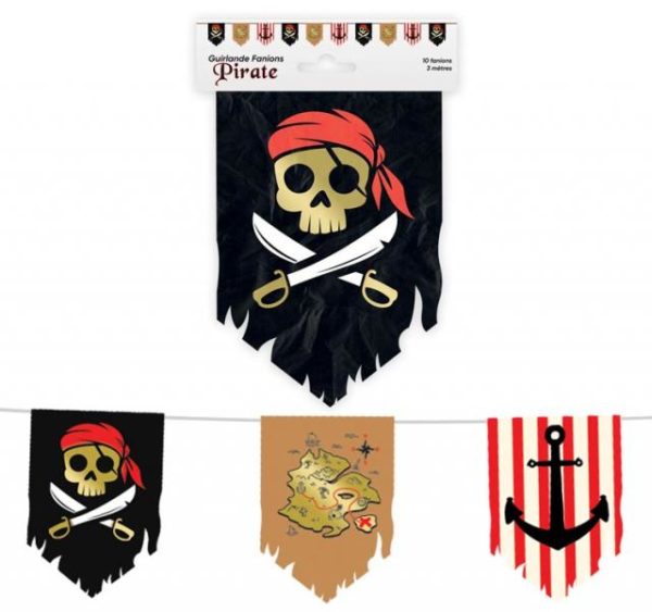 Anniversaire enfant, pirates, fanion