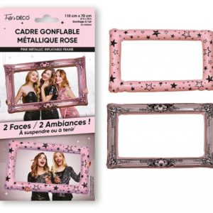 ARTICLES DE FETE-ANNIVERSAIRE-ANNIVERSAIRE BLEU-CADRE GONFLABLE ROSE