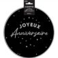 ARTICLES DE FETE-ANNIVERSAIRE-ANNIVERSAIRE NOIR-ASSIETTES 18CM ANNIVERSAIRE