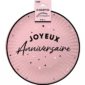 ARTICLES DE FETE-ANNIVERSAIRE-ANNIVERSAIRE ROSE-ASSIETTES 18CM ANNIVERSAIRE