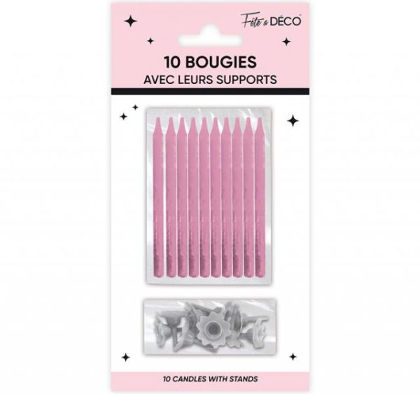 ARTICLES DE FETE-ANNIVERSAIRE-ANNIVERSAIRE ROSE-BOUGIES ANNIVERSAIRE